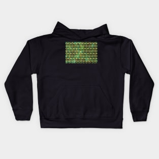 yellow cubes on green Design 1 Kids Hoodie